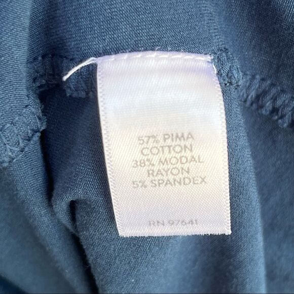 J.Jill Cotton Dark Blue Modal Sleeveless Midi Button Down Shirt Dress L TALL - Picture 6 of 6